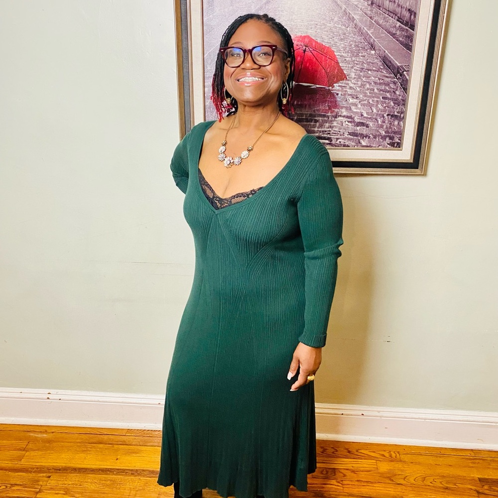 Banana Republic green sweater dress